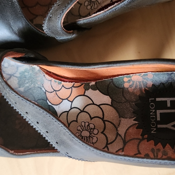 Escarpin cuir newbuck, fly london, gris charcoal - Picture 6 of 7